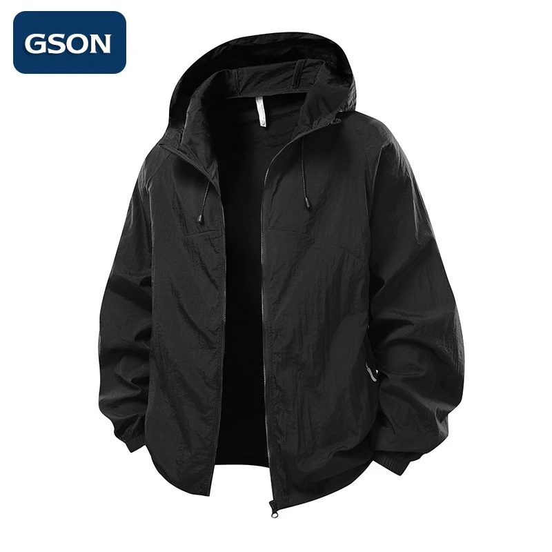 品牌优选GSON夏季户外凉感防晒衣男薄款宽松连帽防晒服男款外套