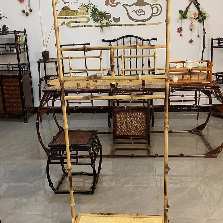 单杠款竹筇 竹纯手工衣帽架