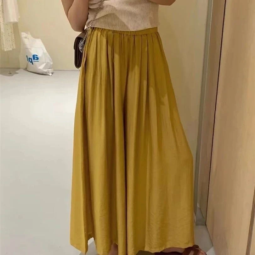 【现货+运补】2025夏季韩系慵懒风宽松大裤腿百搭长裤休闲裤女