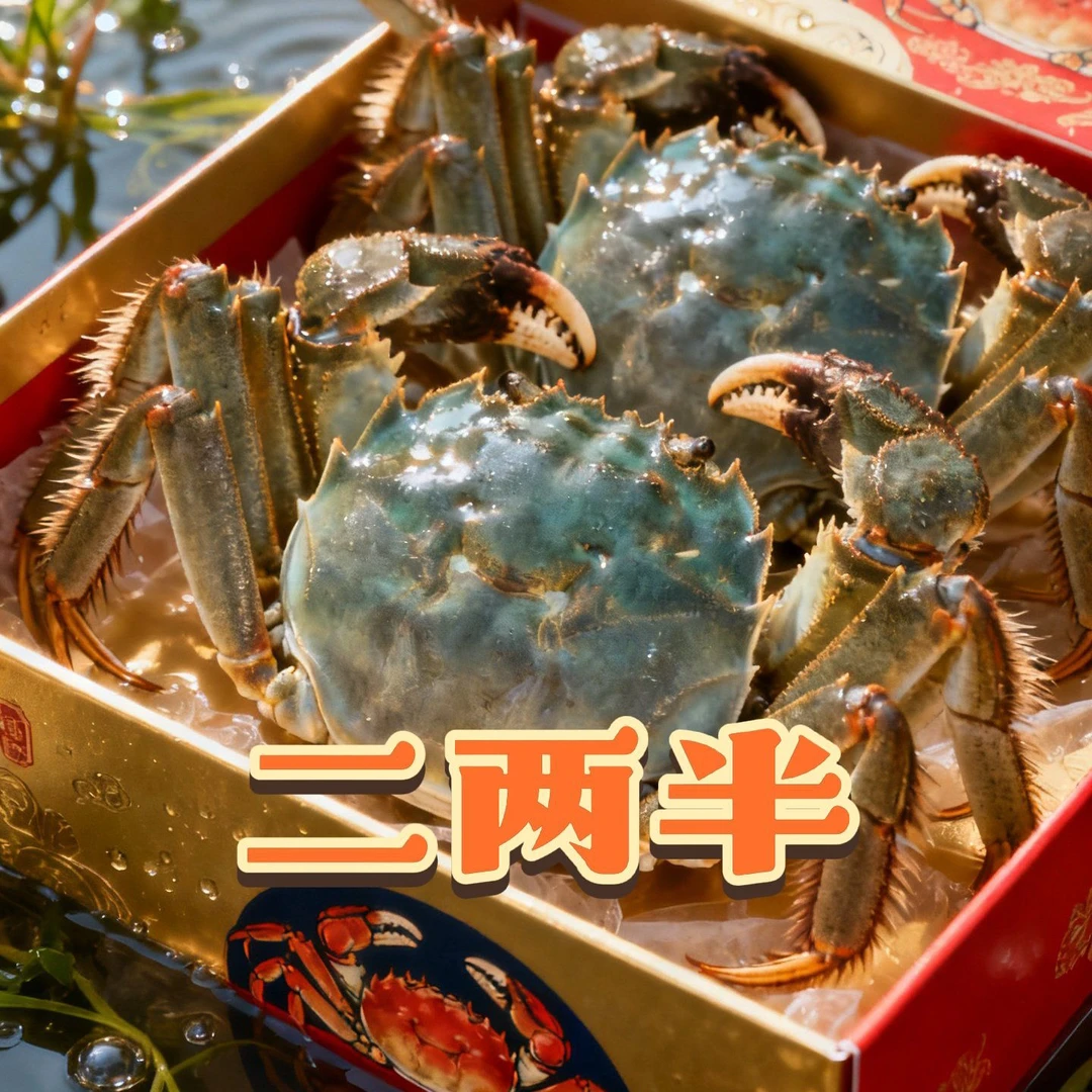 鲜活大闸蟹母2.5两/只[渔跃水产]保鲜不保活