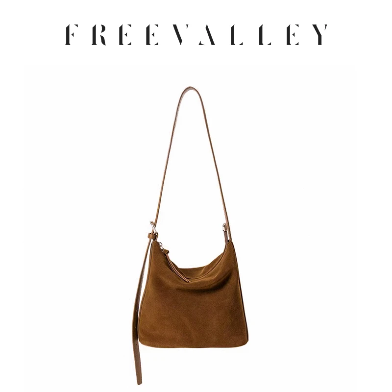 FREEVALLEY自由谷 复古单肩包女手提包时尚休闲托特包软皮斜挎包