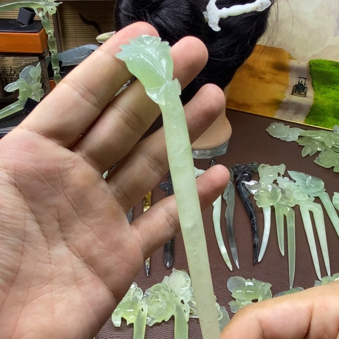 未镶嵌蛇纹石玉发饰