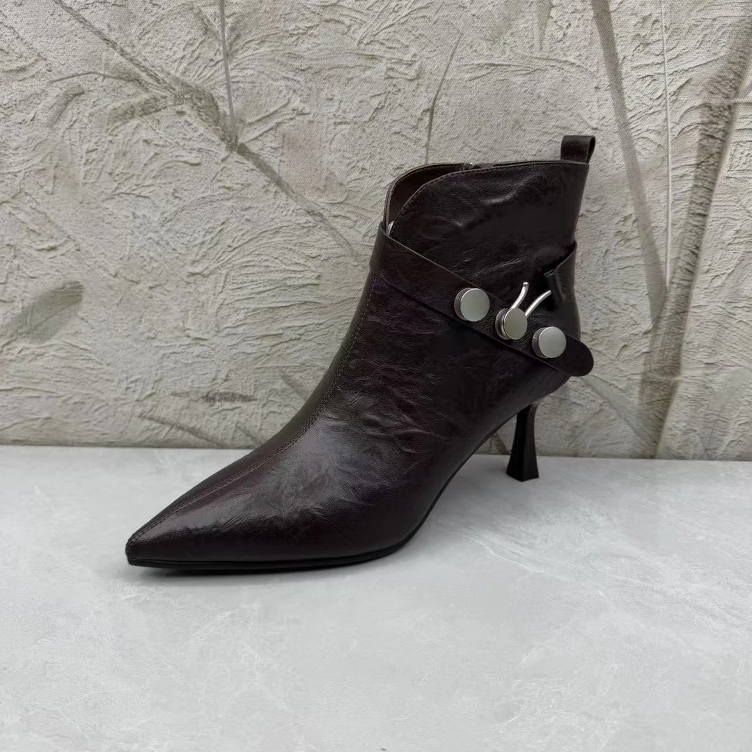 短靴女女靴子（羊皮）女 D8848 绒