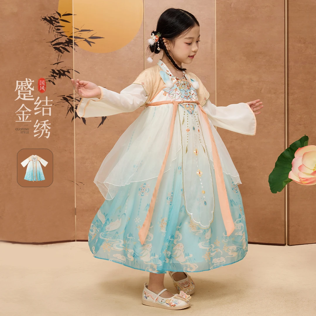 媛媛公主2025秋季女中大童气质国风百搭连衣裙15361A294