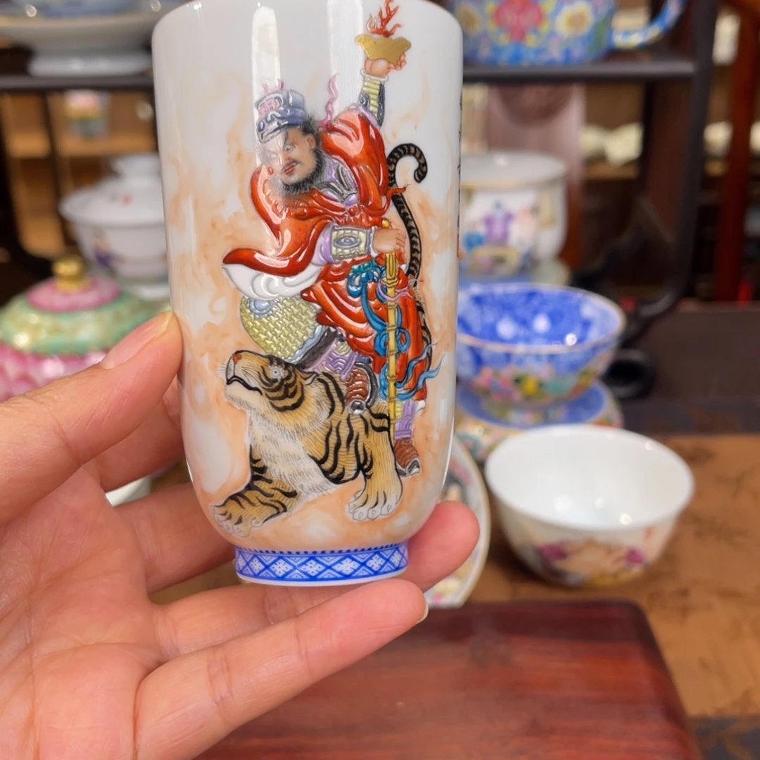 若***回陶摆件景德镇手工手绘陶瓷