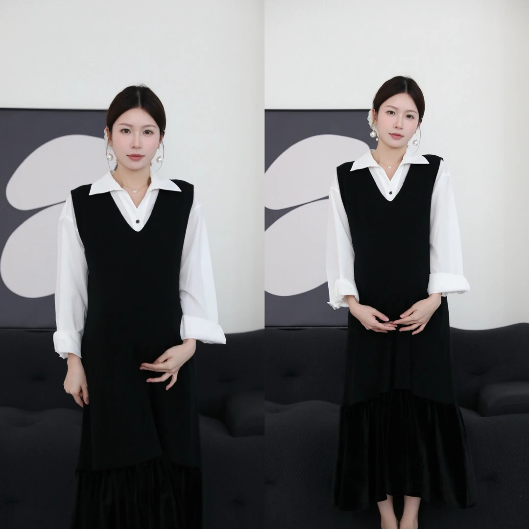 senenmu【海岸来信】新款显瘦两件套套装孕妇装大码宽松版型