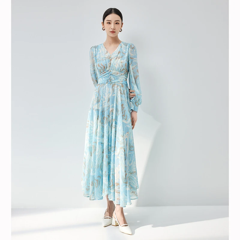【丽公主】商场同款秋季新品碧落花影打揽连衣裙N197A43231