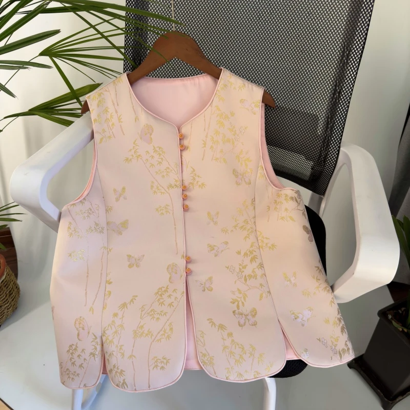 【逍遥游】2025款新中式洋气百搭马夹高端气质圆领宽松休闲时尚马甲