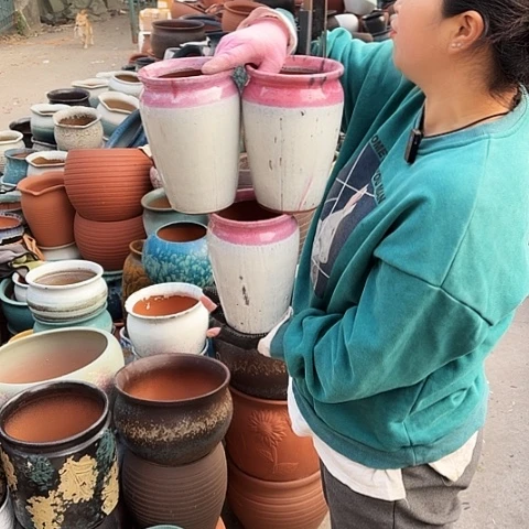 口14高20瑕疵三个盆子。