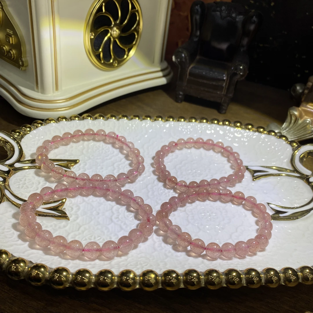 V936-天然草莓晶手串单圈-多样性发其一