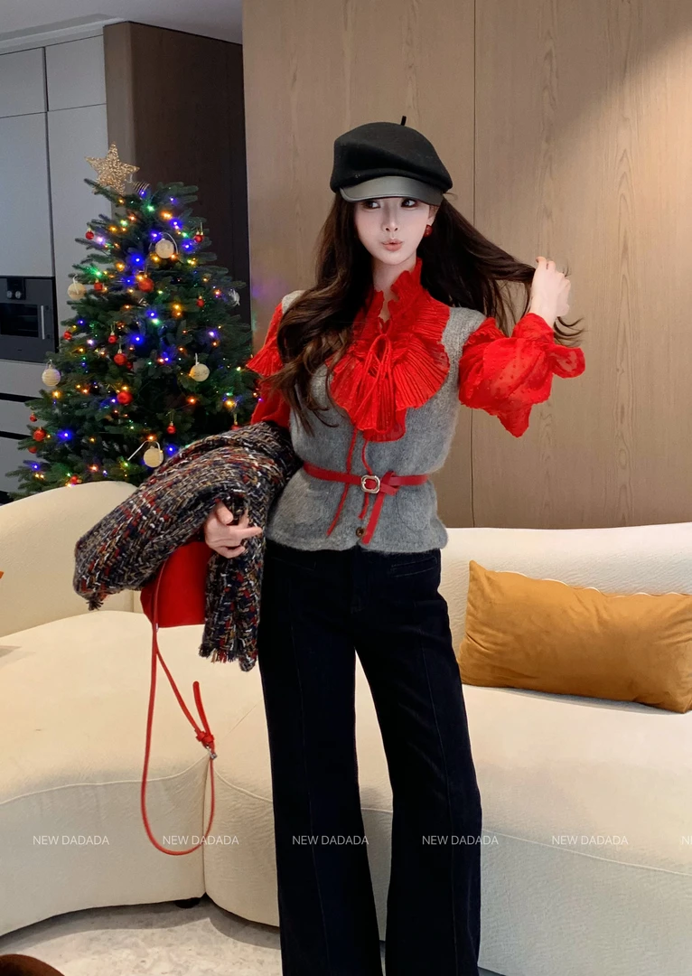 利达 NEW DADADA 复古法式设计叠穿高级感休闲百搭马甲CGM4207