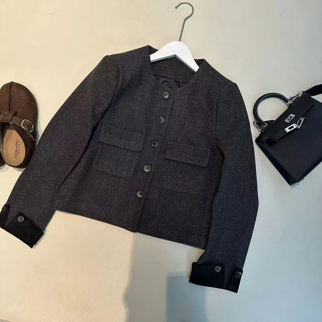 《姚家优麦汇》YHY902冬款加棉设计感小香风时尚百搭短西装外套女款