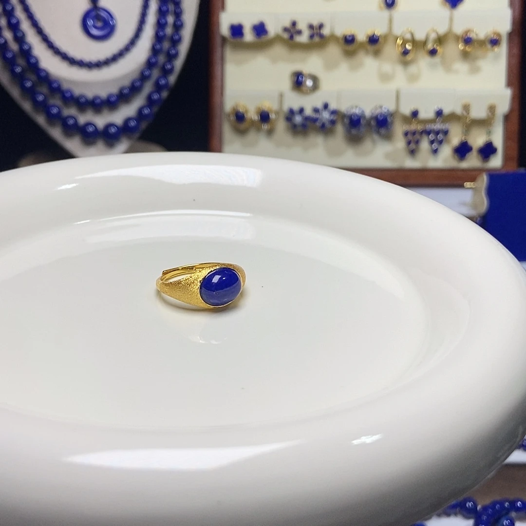 青金石银S925镶嵌戒指