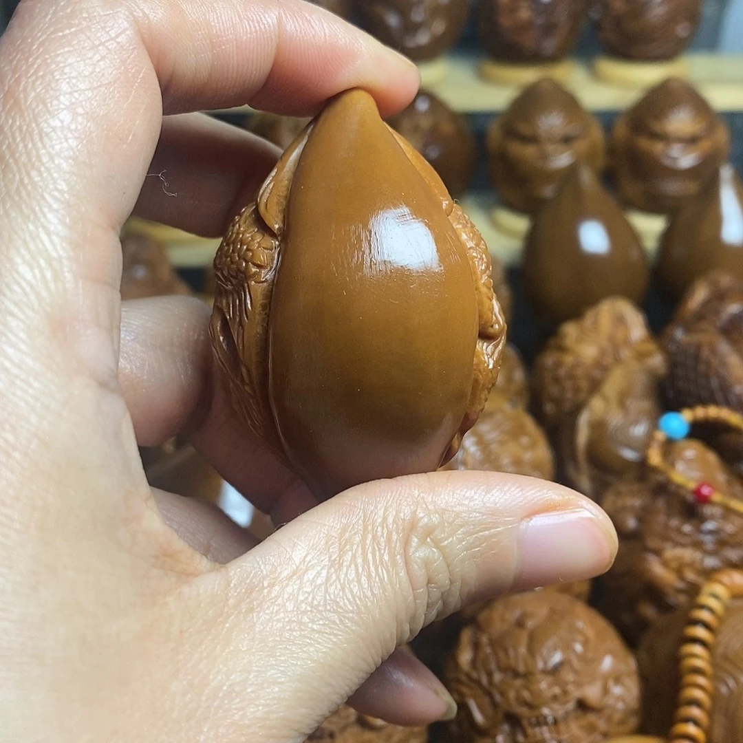 【闪购商品】核桃木/黑胡桃（胡桃木）橄榄核雕工艺手工双面
