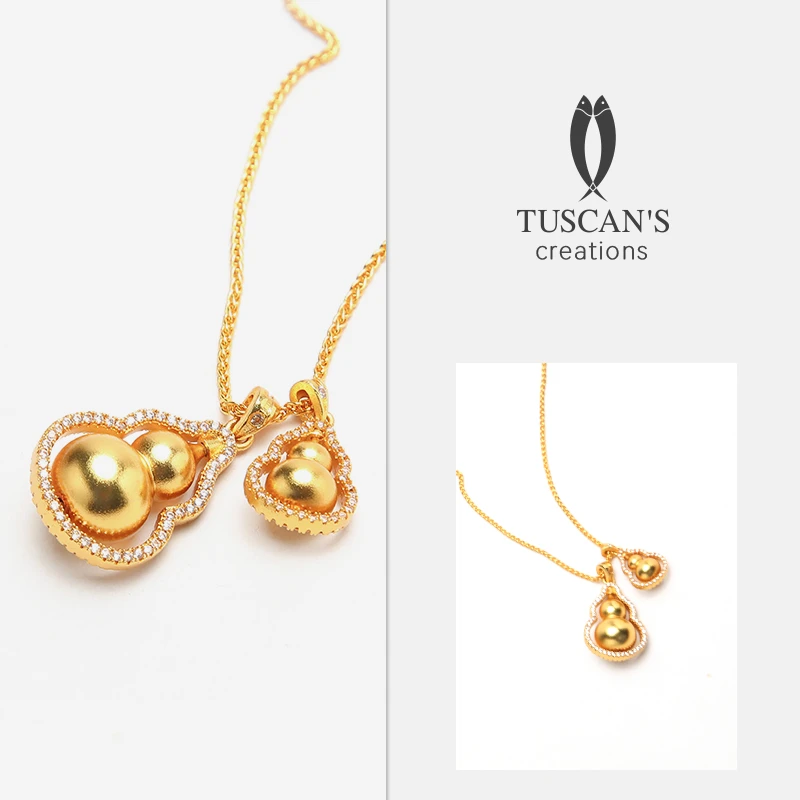 TUSCAN'S 黄铜项链 气质轻奢精致金色百搭镀18K金项链