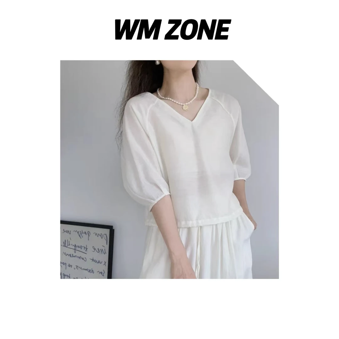 虎儿 3-6-3604 WJ25-07 麻感V领上衣