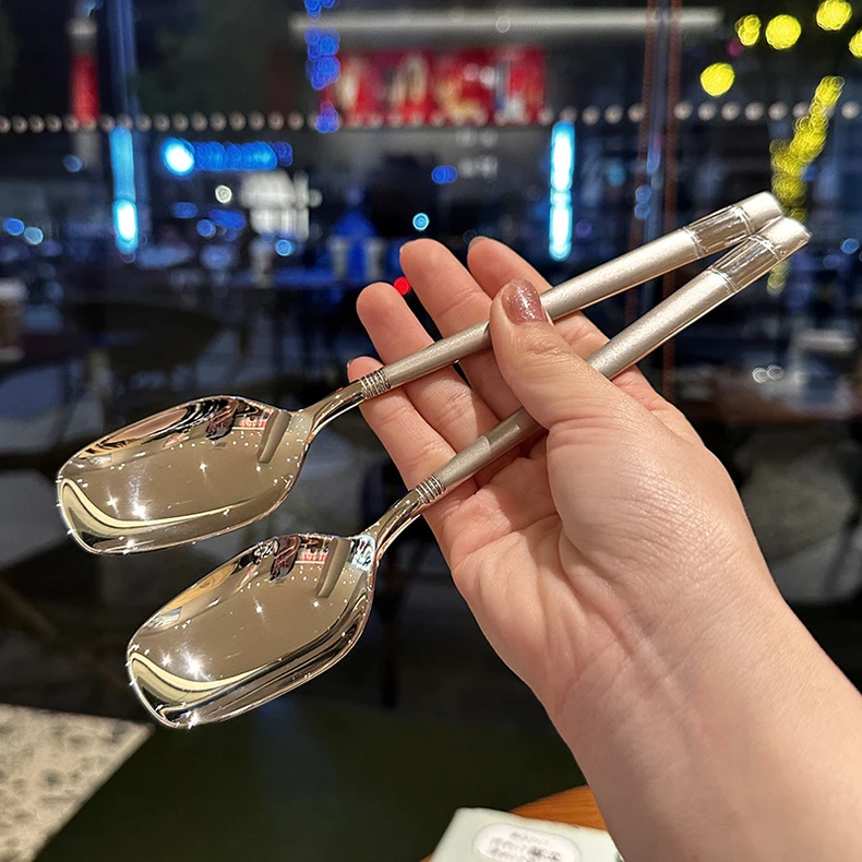 高颜值网红灯笼勺子欧式西餐勺高档不锈钢家用饭勺汤勺甜品勺子