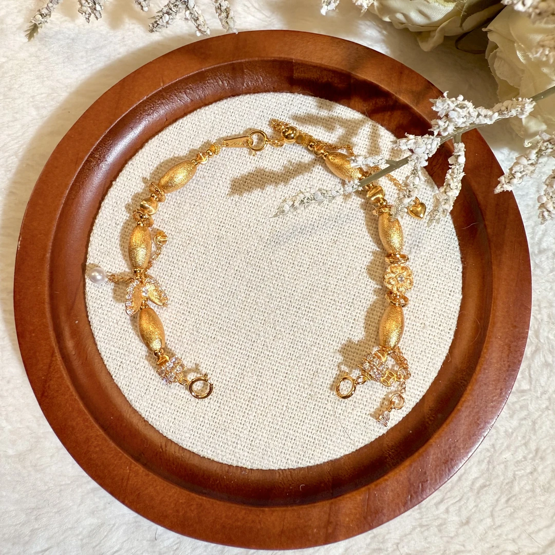 925银手链 拉丝金梭子盘缠双截棍百搭手链