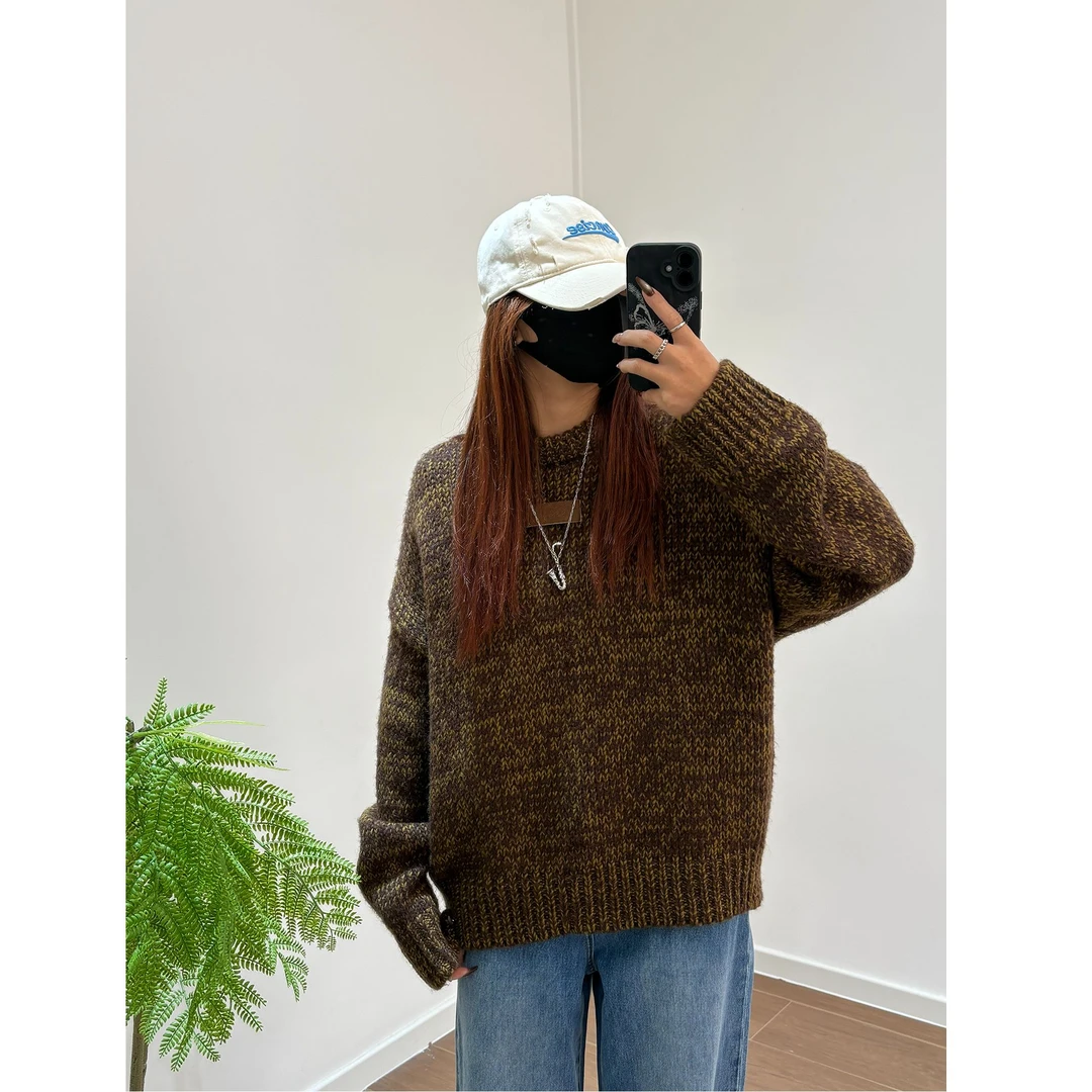 失物招领潮牌女装 2025冬季新款宽松慵懒风休闲百搭针织毛衣72611
