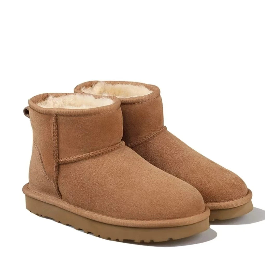 【阿伟专属】薄底5854桑坡皮毛一体加厚保暖防滑雪地靴女鞋