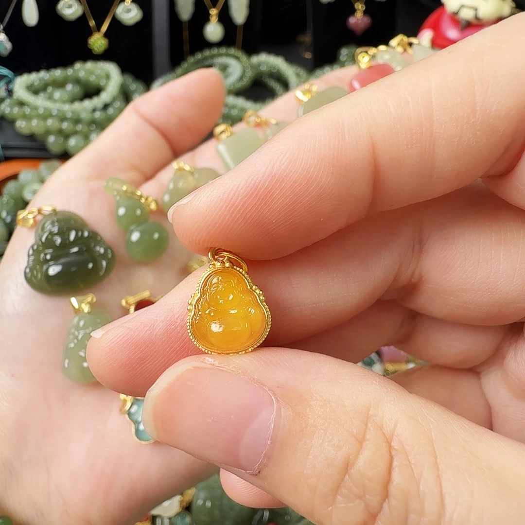 琥珀银S925镶嵌颈饰