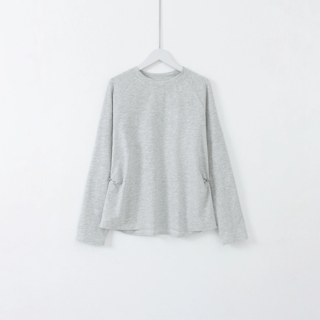 几里与麻 收腰显瘦长袖T恤 衣长60胸围105 2082983