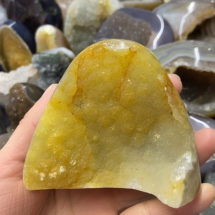 珠宝半成品水晶未镶嵌黄软屏风