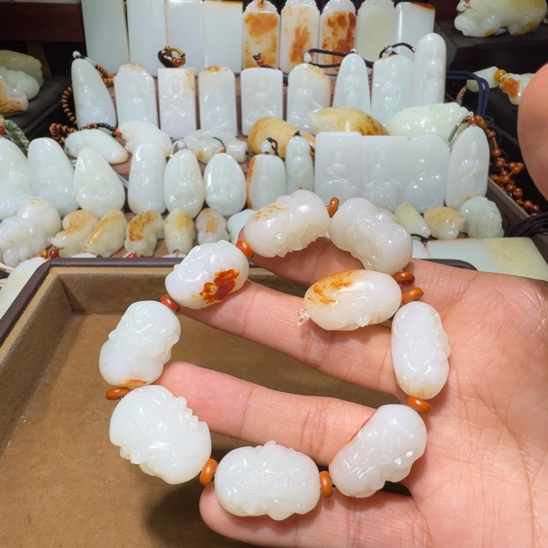 和田玉手串未镶嵌꧁****