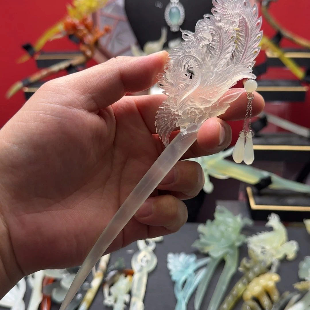 岫玉发饰未镶嵌王*雯