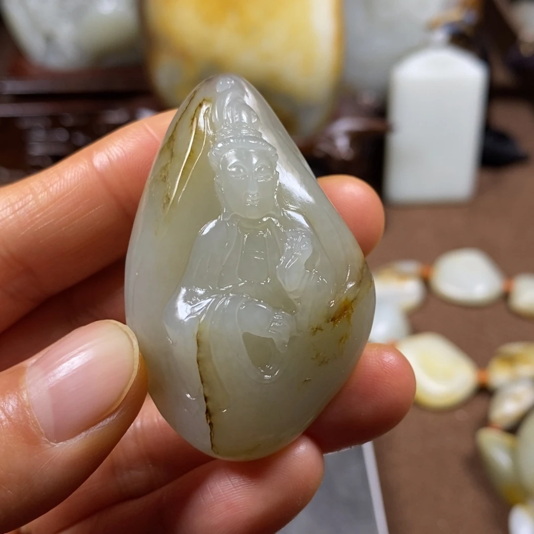 和田玉未镶嵌挂件