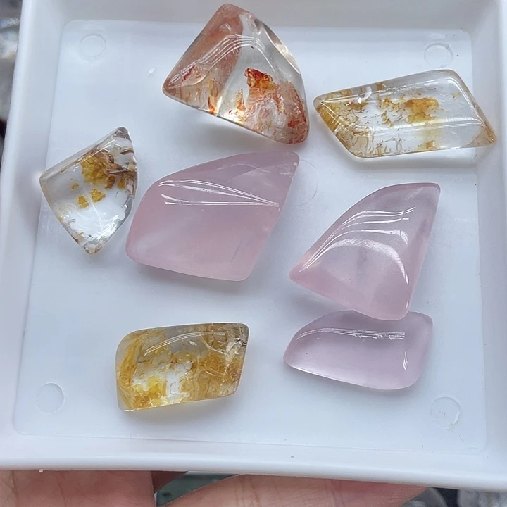 未镶嵌水晶珠宝半成品23粉晶 椒花随行