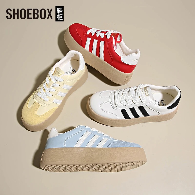 SHOEBOX鞋柜爆款网面德训鞋女2025新款秋季超火透气休闲女鞋子
