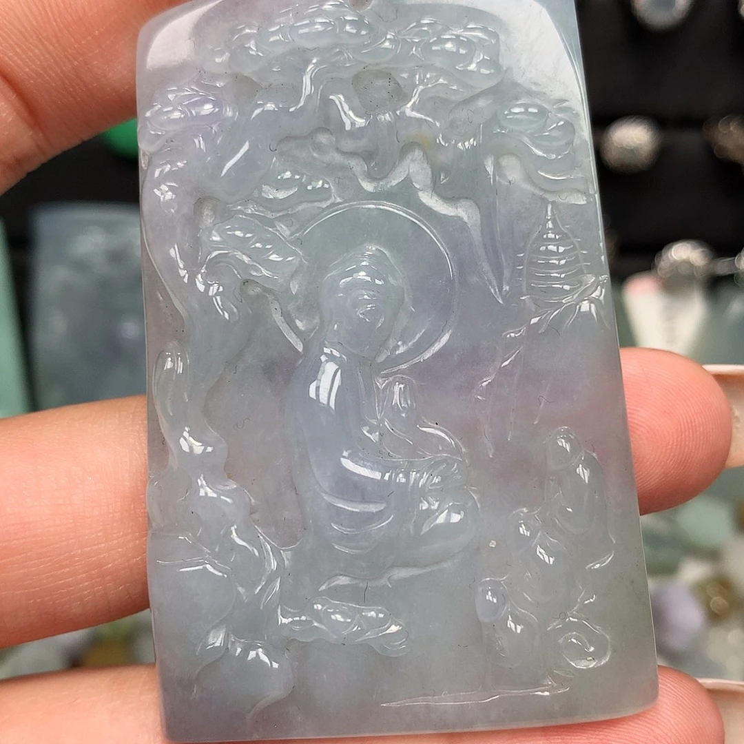 翡翠未镶嵌颈饰玉牌