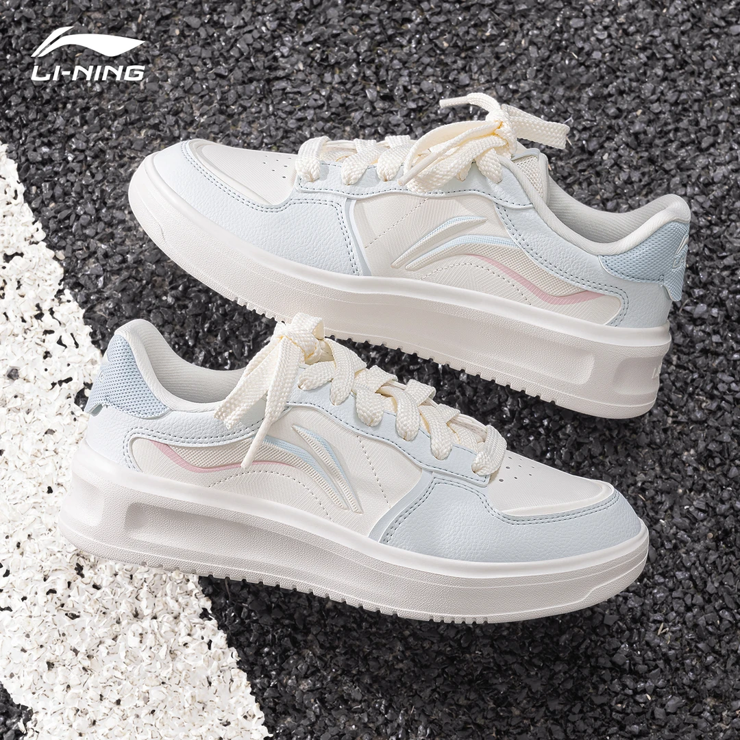 李宁元宵女鞋板鞋增高厚底时尚防滑耐磨休闲运动鞋子正品运动鞋女