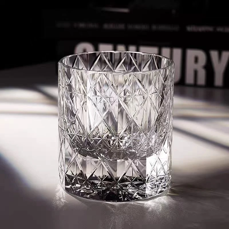 威士忌酒杯洋酒杯高颜值刻花星芒切子杯礼盒装
