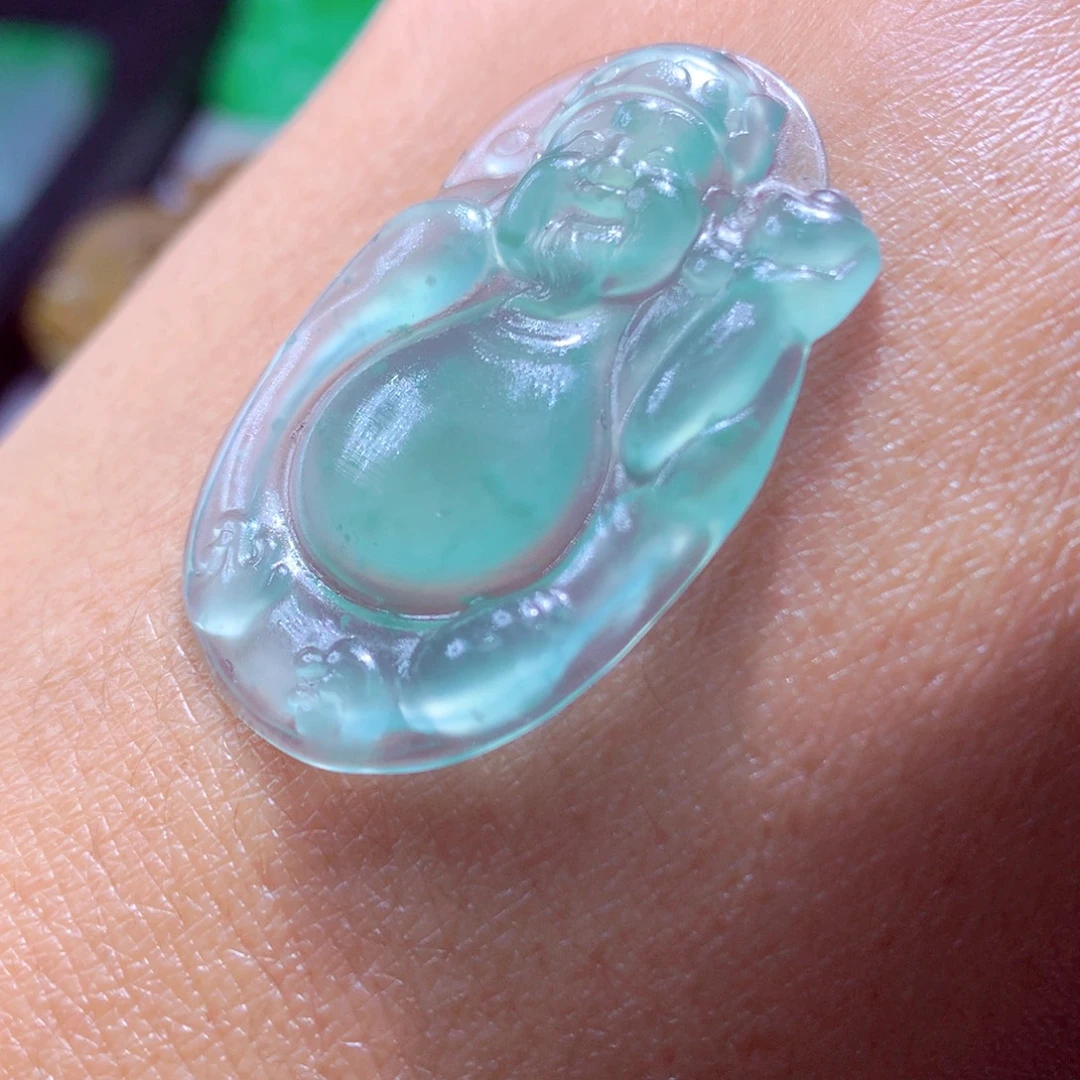 定制翡翠未镶嵌天然翡翠A货毛货挂件