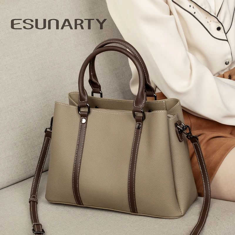 真皮手提包女款2025新款高级感大容量托特包多隔层软皮单肩斜挎包