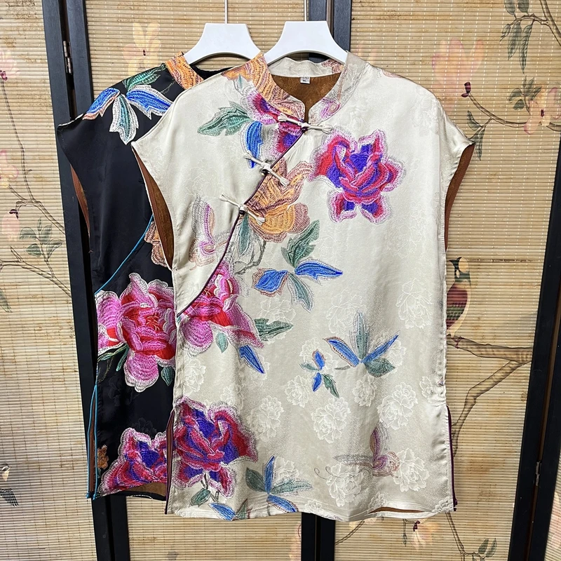 5050【澳黛】新款夏季立体提花中长款上衣