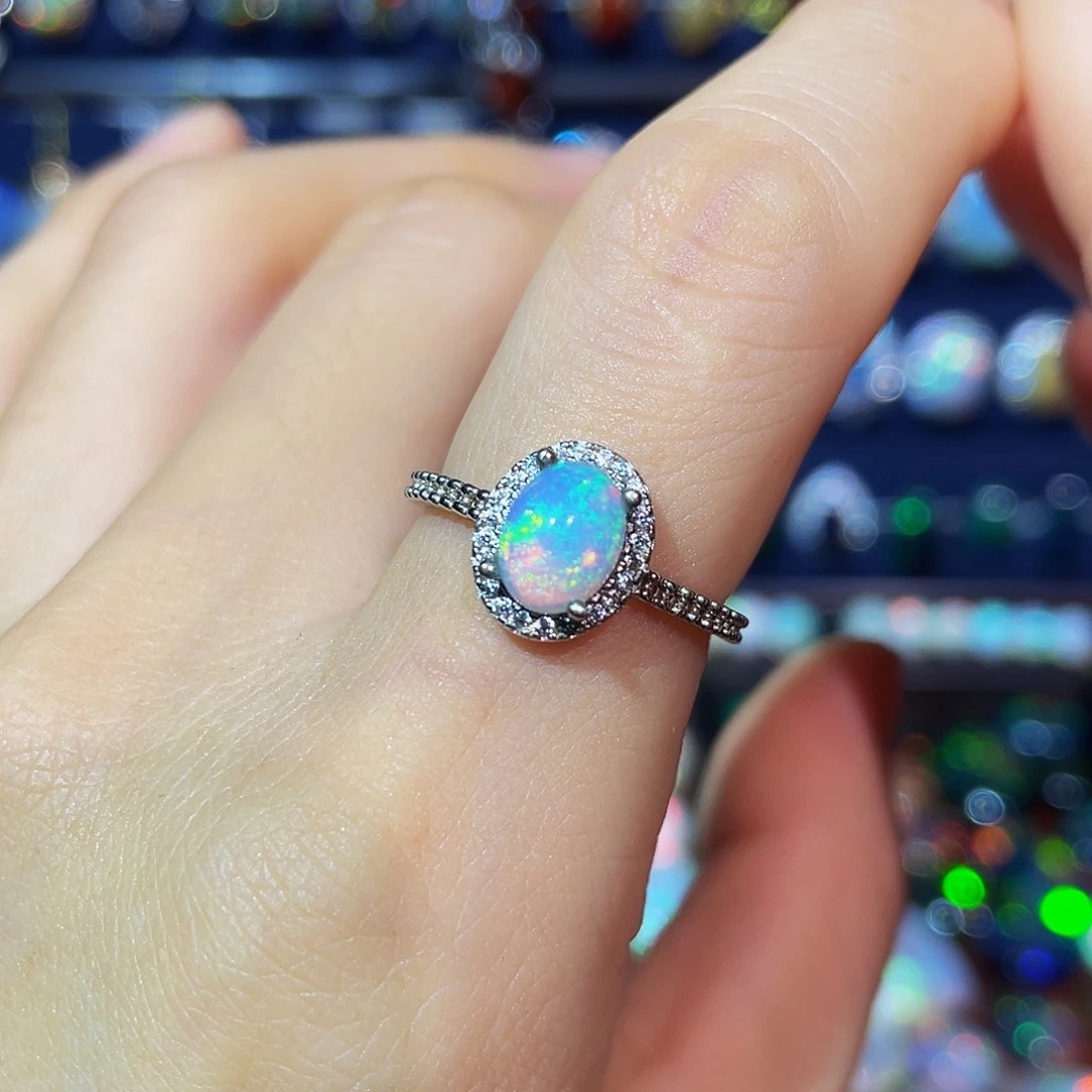 欧泊银S925镶嵌戒指