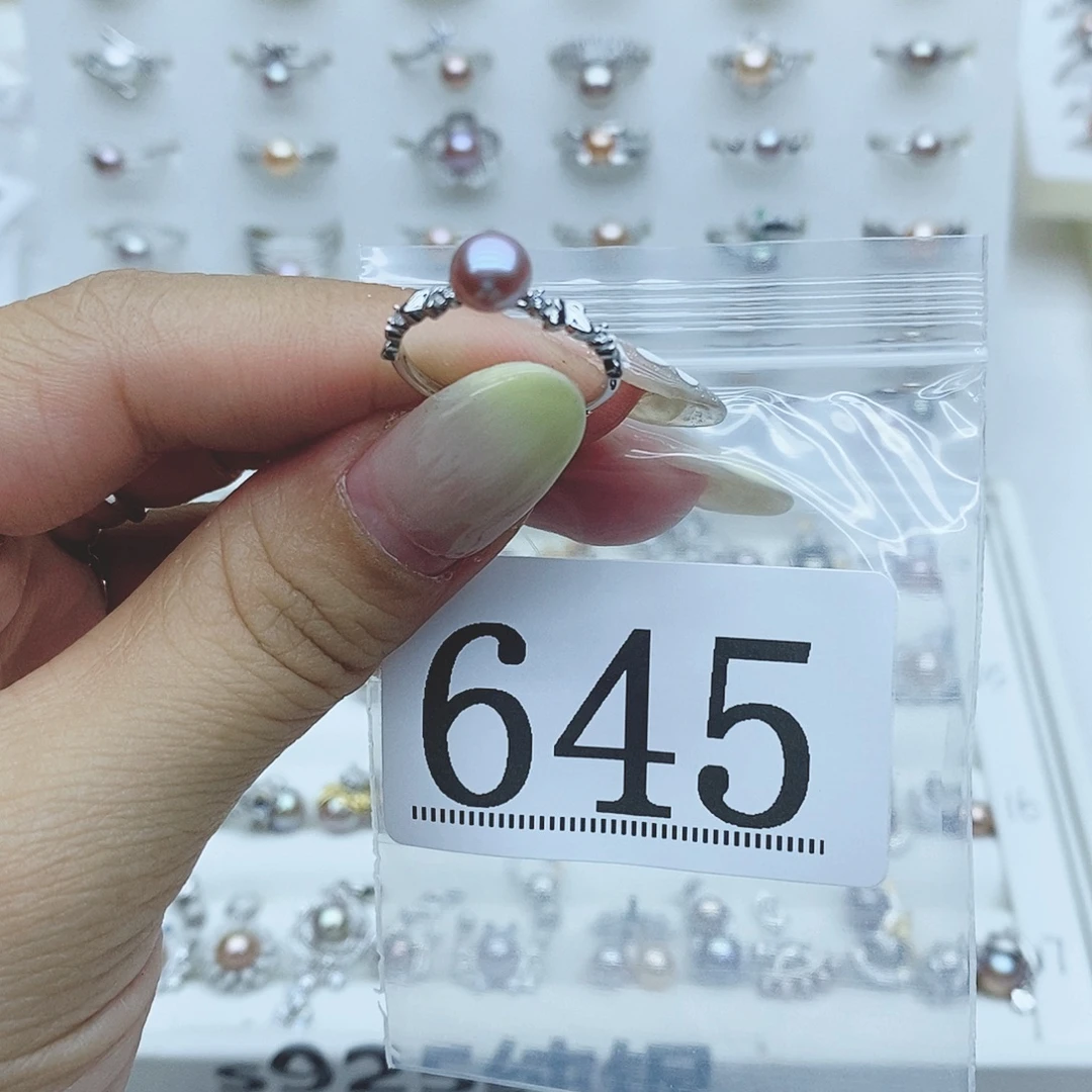 小***琼戒指银S925镶嵌淡水珍珠645