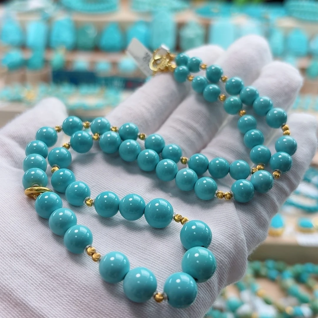 绿松石18K金镶嵌珠宝奇石