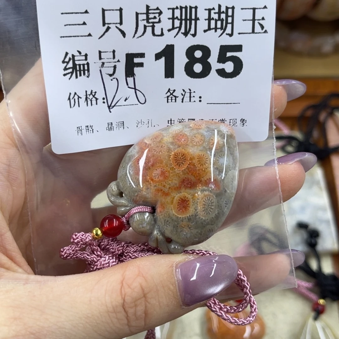 小***瑞未镶嵌h硅化珊瑚（珊瑚玉）