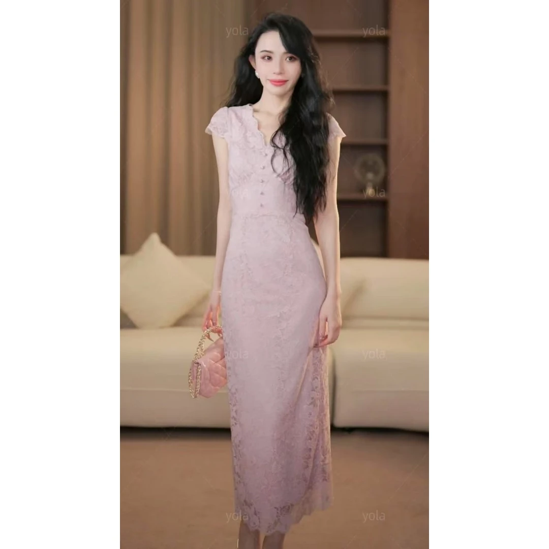 【yola】花间诗行春夏季新款法式气质高级显瘦直筒连衣裙-YL70007