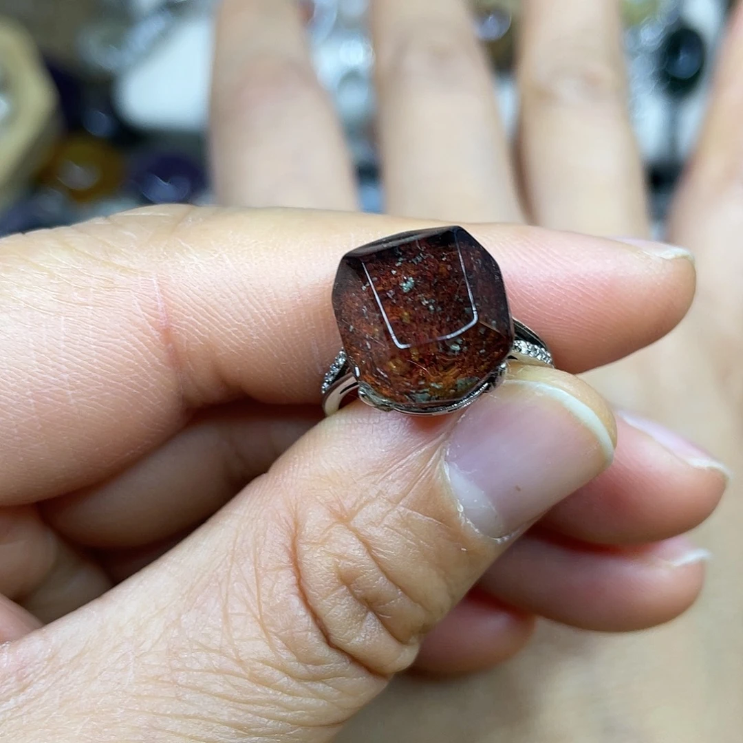 【闪购商品】银S925镶嵌珠宝半成品水晶戒指