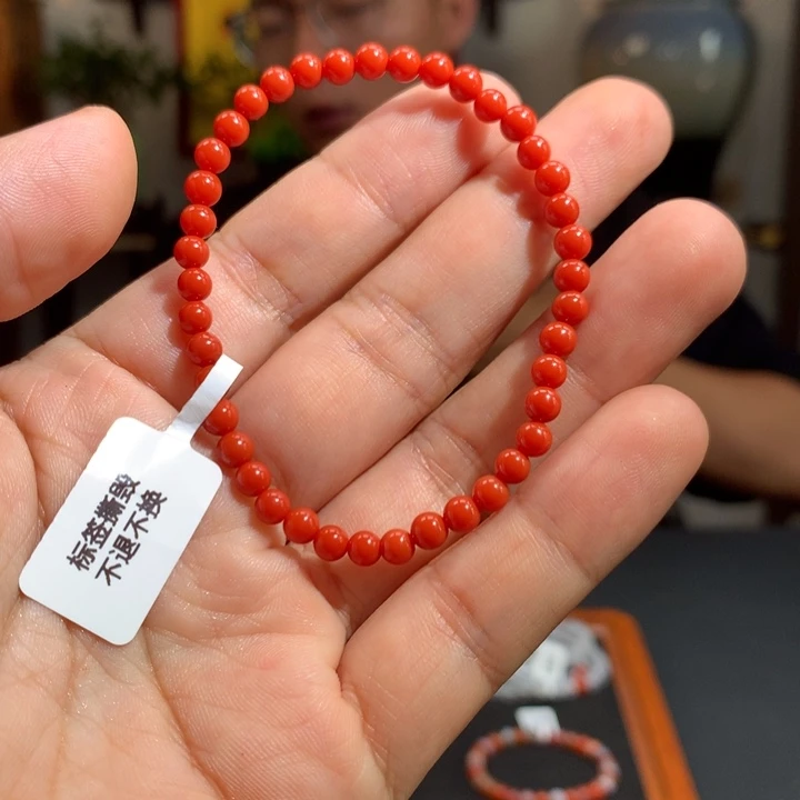 未镶嵌手串南红玛瑙保山原矿南红官坡锦红4mm