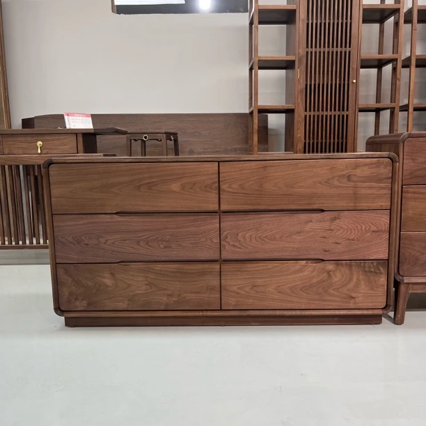 北美黑胡桃木斗柜  实木六斗柜 收纳储物抽屉柜子2