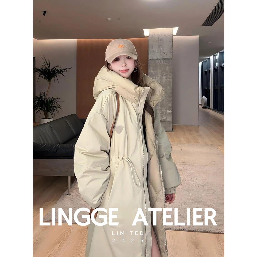 LINGGE ATELIER • 6567 反季捡漏轻奢连帽羽绒服宽松保暖女士外套