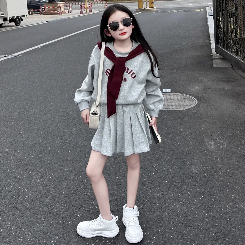 女童春装jk制服套装2025新款儿童学院风女孩短裙子中大童春秋卫衣