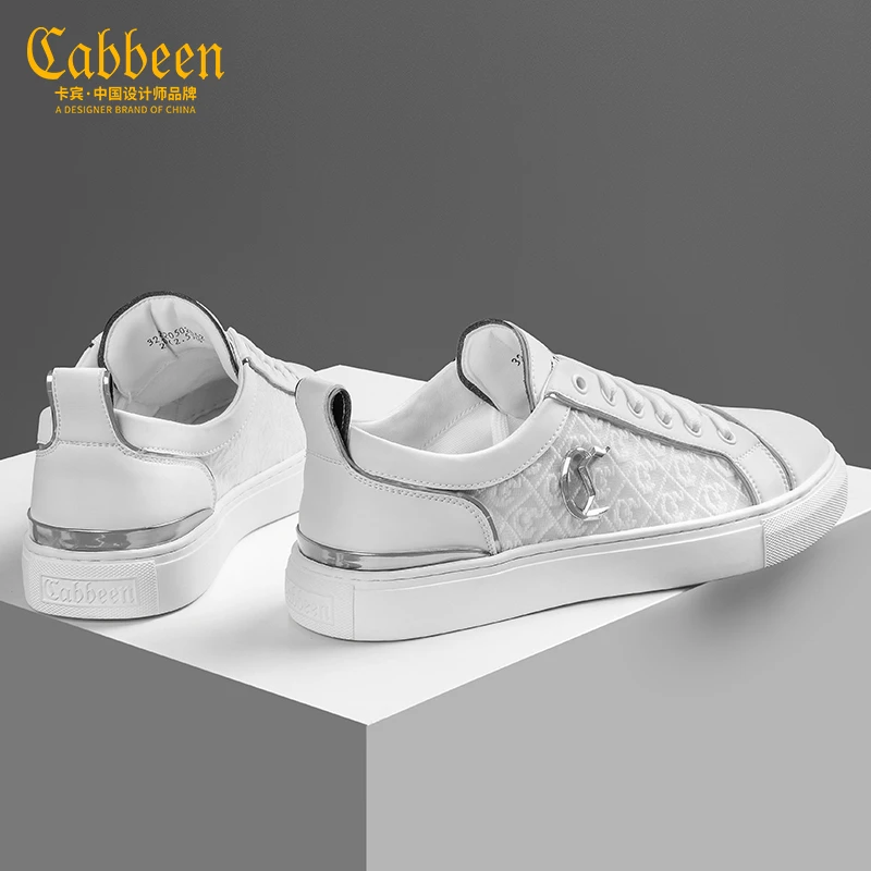 卡宾男鞋潮牌小白鞋夏季2025年低帮韩版网面透气百搭轻奢板鞋男款