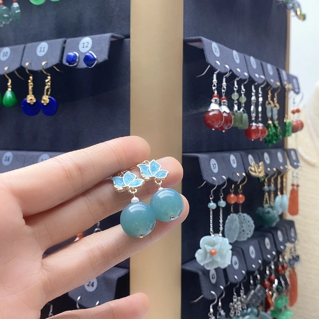 玛瑙/玉髓未镶嵌耳饰